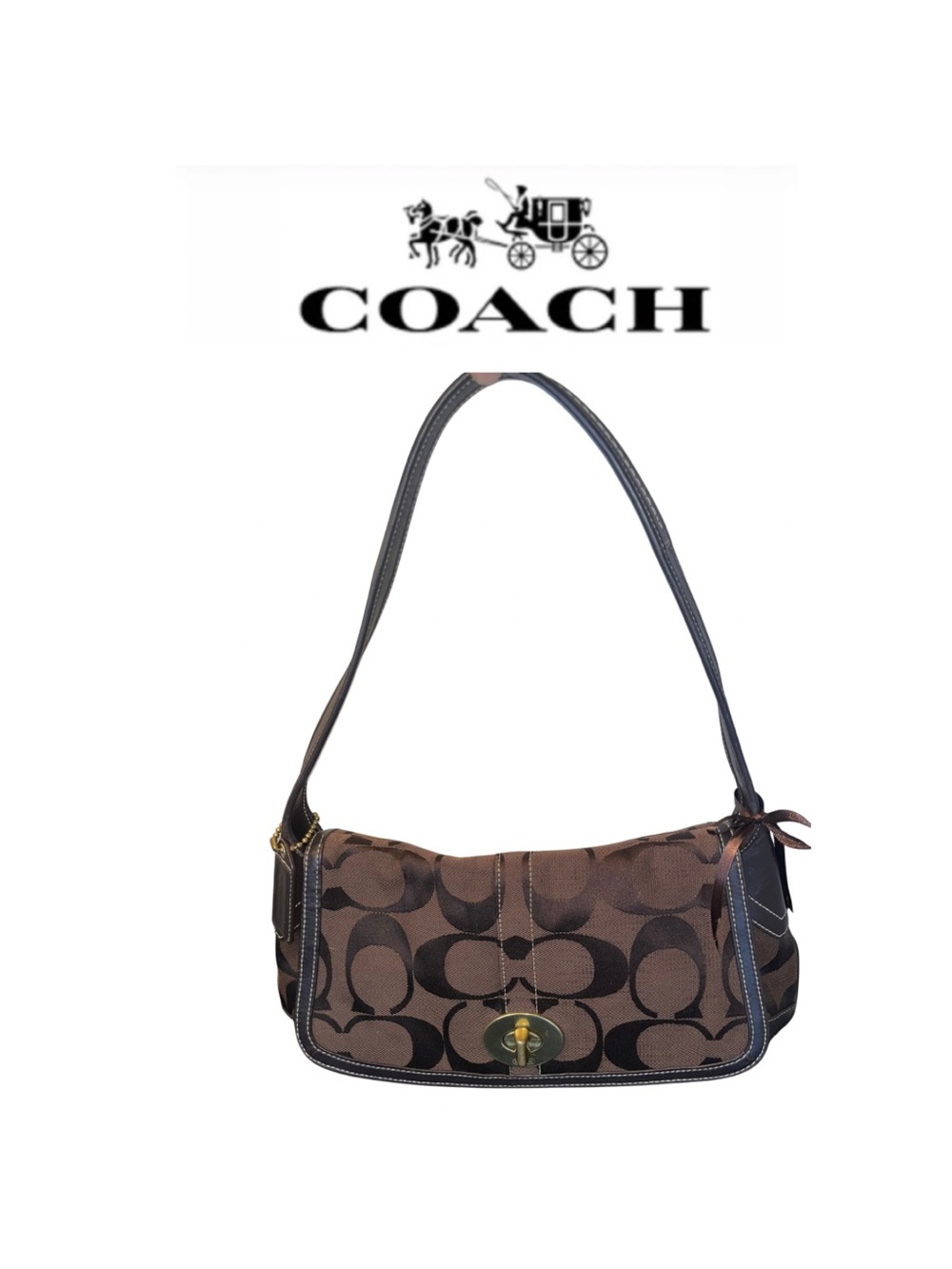 Coach Ergo Dark Brown Signature Shoulder Bag